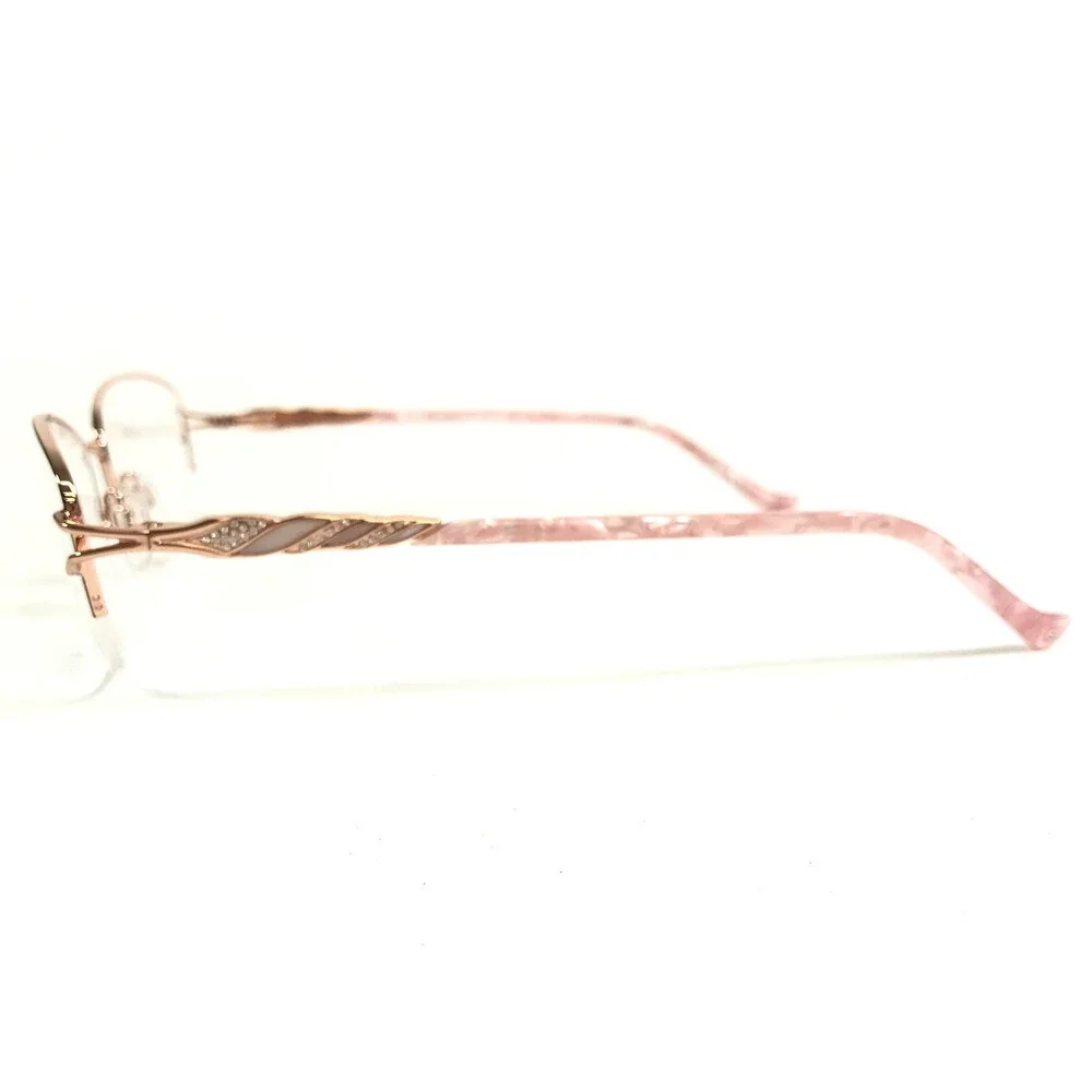 Tura Eyeglasses Frames R238 DGN Dark Gunmetal Rose Gold Crystals 59-18-145